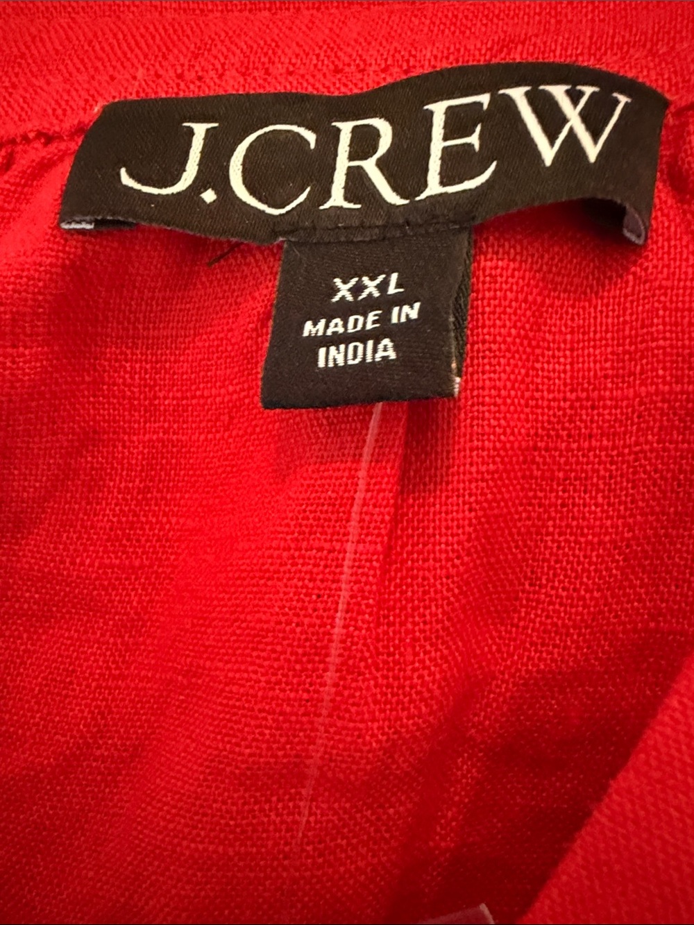 J. Crew Bright Red Linen V-Neck Long-Sleeve Tunic - Picture 5 of 6